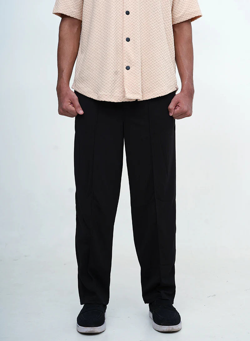 Men's Imported Plated Black Baggy Joggers